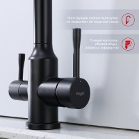 Смеситель для кухни с подключением фильтра Raglo R81.63.06, черный Смеситель для кухни с подключением фильтра Raglo R81.63.06, черный