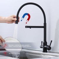 Смеситель для кухни с подключением фильтра Raglo R81.63.06, черный Смеситель для кухни с подключением фильтра Raglo R81.63.06, черный