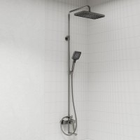 Комплект для ванной IDDIS Parker Душевая стойка IDDIS Parker PARGM3Fi06 + Смеситель для раковины PARGM01i01, матовый графит