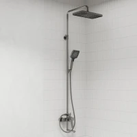 Комплект для ванной IDDIS Parker Душевая стойка IDDIS Parker PARGM3Fi06 + Смеситель для раковины PARGM01i01, матовый графит