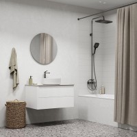 Комплект для ванной IDDIS Parker Душевая стойка IDDIS Parker PARGM3Fi06 + Смеситель для раковины PARGM01i01, матовый графит