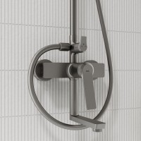 Комплект для ванной IDDIS Parker Душевая стойка IDDIS Parker PARGM3Fi06 + Смеситель для раковины PARGM01i01, матовый графит