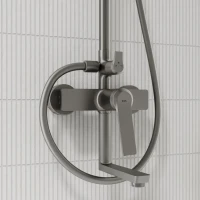 Комплект для ванной IDDIS Parker Душевая стойка IDDIS Parker PARGM3Fi06 + Смеситель для раковины PARGM01i01, матовый графит