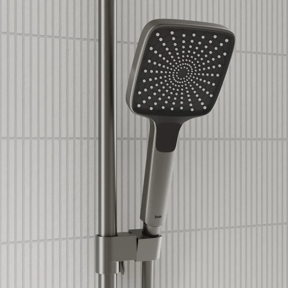 Комплект для ванной IDDIS Parker Душевая стойка IDDIS Parker PARGM3Fi06 + Смеситель для раковины PARGM01i01, матовый графит