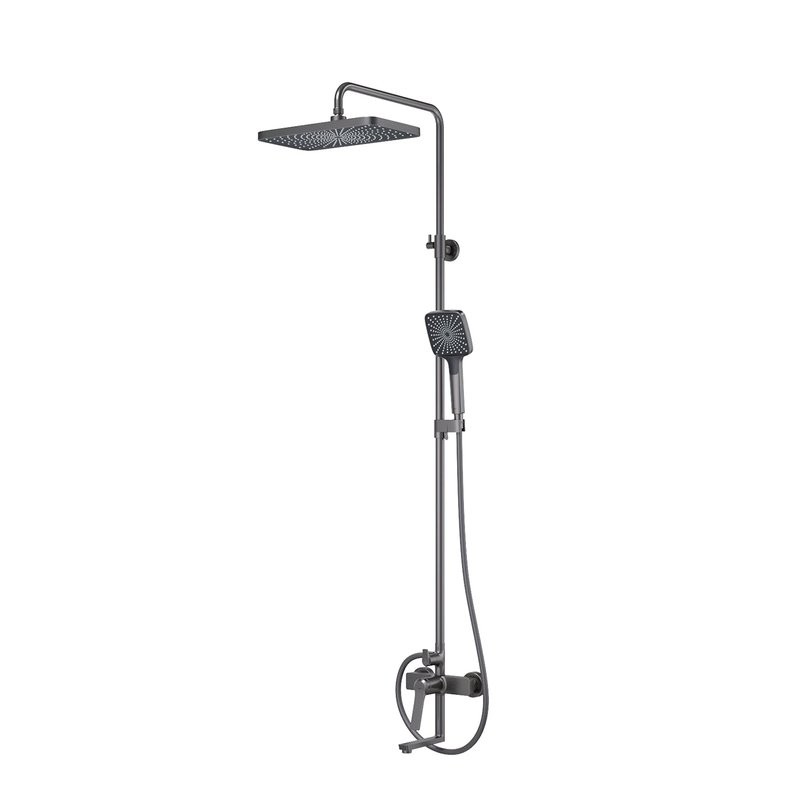 Комплект для ванной IDDIS Parker Душевая стойка IDDIS Parker PARGM3Fi06 + Смеситель для раковины PARGM01i01, матовый графит