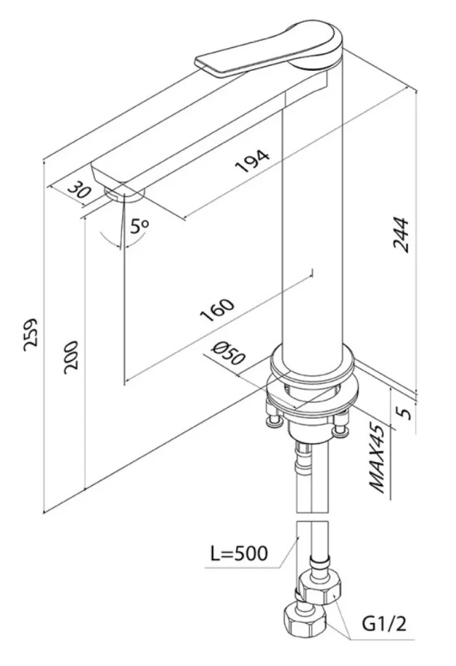 Комплект для ванной IDDIS Parker Душевая стойка IDDIS Parker PARGM3Fi06 + Смеситель для раковины PARGM01i01, матовый графит