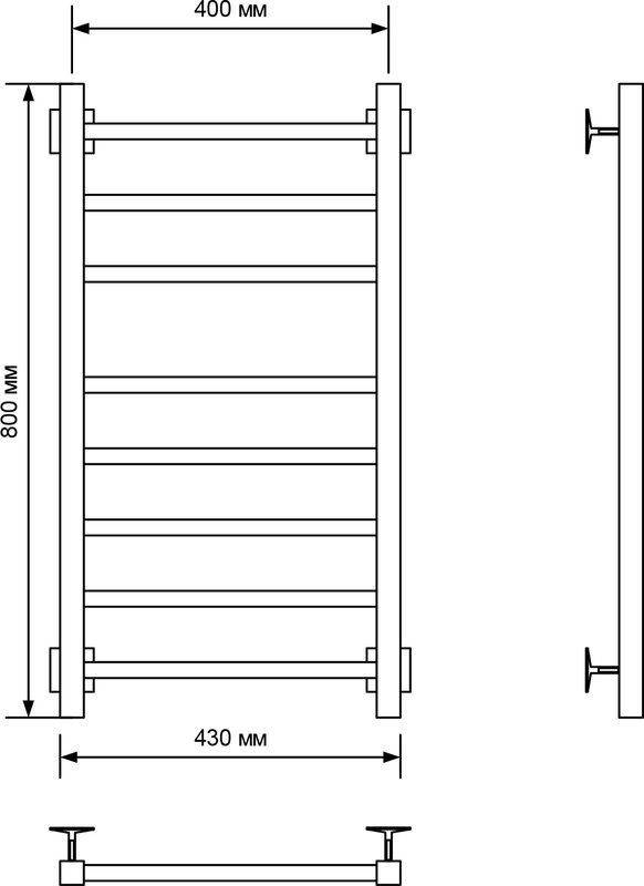 Полотенцесушитель электрический Ника Step-2 80/40 черный матовый, R