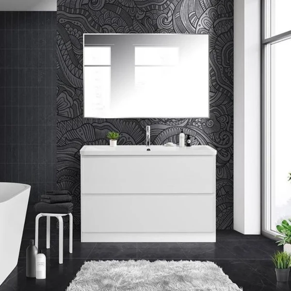 Мебель для ванной комнаты BelBagno Albano 120 напольная, bianco lucido, белая глянцевая раковина