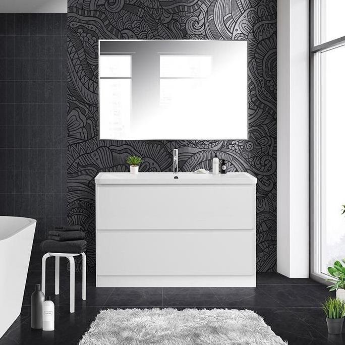 Мебель для ванной комнаты BelBagno Albano 120 напольная, bianco lucido, белая глянцевая раковина