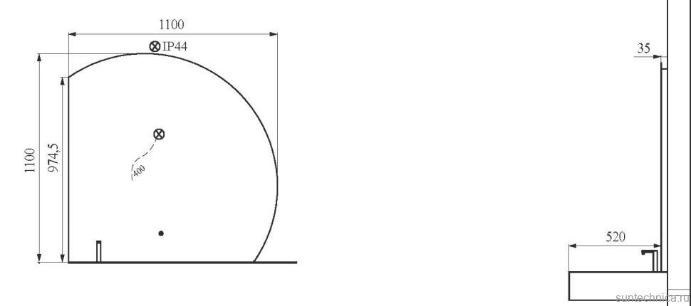 Зеркало Black&White 955.MR1000L с подсветкой и  антизапотевателем