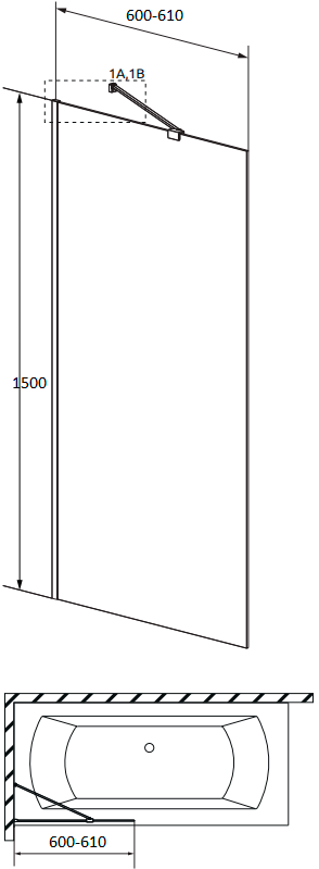 Шторка на ванну Radaway Modo New PNJ II 60