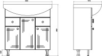 Тумба с раковиной SanStar Июнь 80 белая