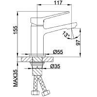 Смеситель для раковины Frap H62 F1062 черный