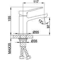 Смеситель для раковины Frap H62 F1062 черный Смеситель для раковины Frap H62 F1062 черный