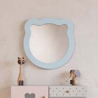 Зеркало AQUATON Каспер Мишка фигурное, голубое матовое