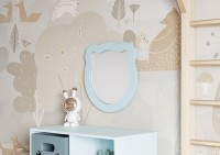 Зеркало AQUATON Каспер Мишка фигурное, голубое матовое