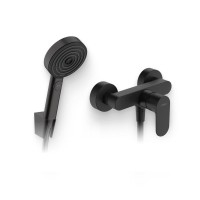 Душевой комплект Смеситель для душа Hansgrohe Rebris S 72640670 черный матовый + Гарнитур Pulsify Relaxation 105 3jet 24303670 1,6, матовый черный
