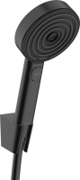 Душевой комплект Смеситель для душа Hansgrohe Rebris S 72640670 черный матовый + Гарнитур Pulsify Relaxation 105 3jet 24303670 1,6, матовый черный
