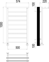 Полотенцесушитель водяной Terminus Контур П9 500*1000 с полкой Полотенцесушитель водяной Terminus Контур П9 500*1000 с полкой