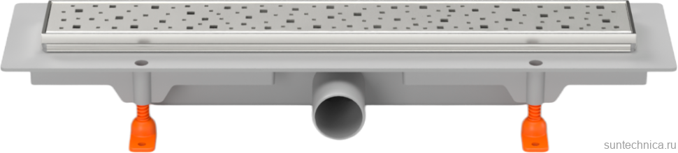 Душевой трап (лоток) MCH Chudej Square CH550SN 55 см, решетка хром, с сифоном