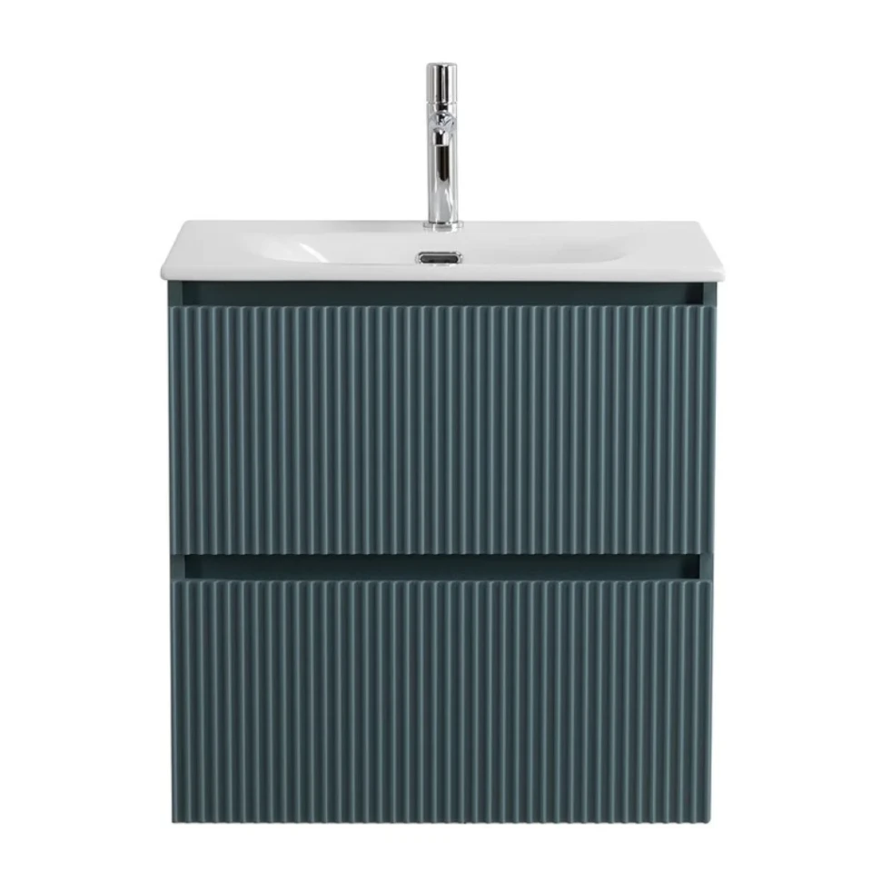 Тумба с раковиной BelBagno Uno-mini 60 подвесная, 2 ящика, матовая голубая