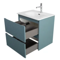 Тумба с раковиной BelBagno Uno-mini 60 подвесная, 2 ящика, матовая голубая