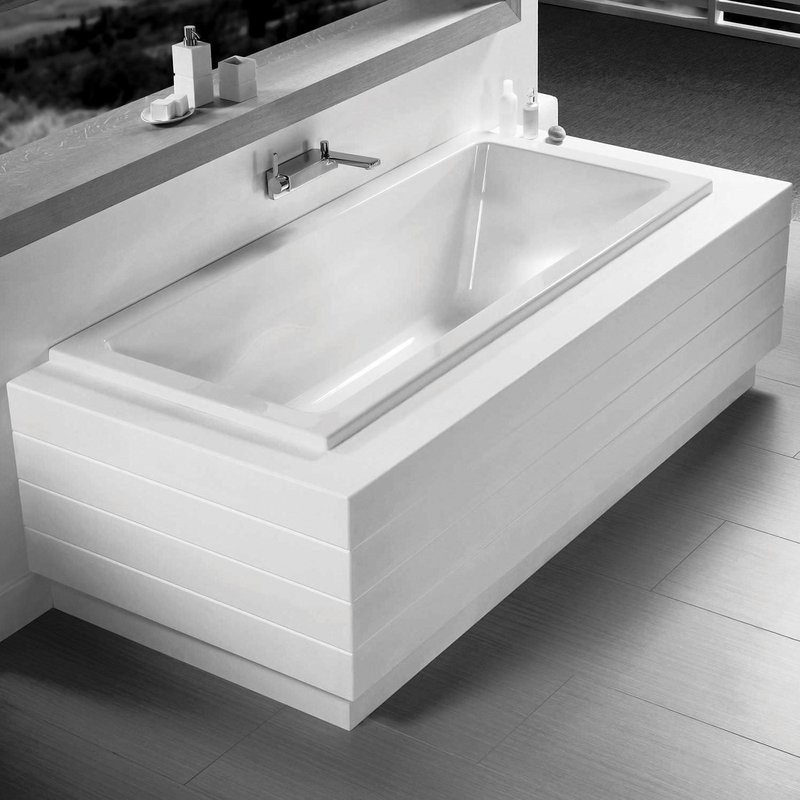 Акриловая ванна Riho Lusso Plus 170x80 см, встраиваемая, белая, на ножках, со сливом-переливом