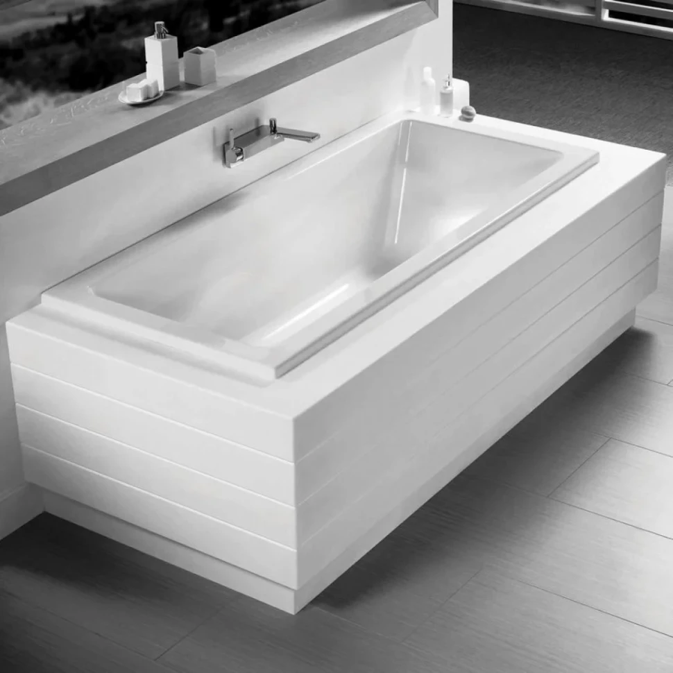 Акриловая ванна Riho Lusso Plus 170x80 см, встраиваемая, белая, на ножках, со сливом-переливом