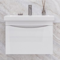 Тумба под раковину без столешницы Velvex Vizo 60 подвесная, глянцевая белая