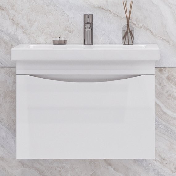 Тумба под раковину без столешницы Velvex Vizo 60 подвесная, глянцевая белая