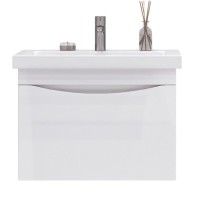 Тумба под раковину без столешницы Velvex Vizo 60 подвесная, глянцевая белая