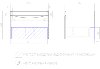 Тумба под раковину без столешницы Velvex Vizo 60 подвесная, глянцевая белая