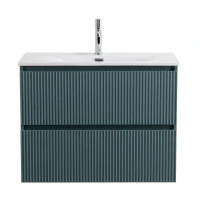 Тумба с раковиной BelBagno Uno-mini 90 подвесная, 2 ящика, матовая голубая