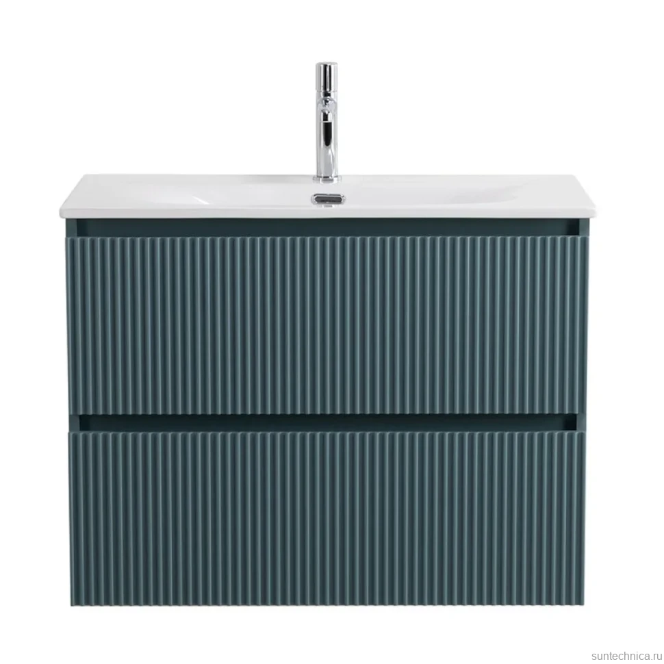 Тумба с раковиной BelBagno Uno-mini 90 подвесная, 2 ящика, матовая голубая