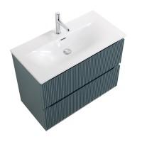 Тумба с раковиной BelBagno Uno-mini 90 подвесная, 2 ящика, матовая голубая