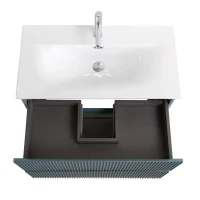 Тумба с раковиной BelBagno Uno-mini 90 подвесная, 2 ящика, матовая голубая