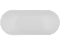 Ванна из искусственного камня Allen Brau Krion Classic 170x75 см, отдельностоящая, матовая белая, овальная, со сливом-переливом, фурнитура белая