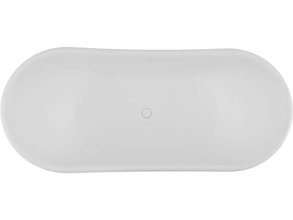 Ванна из искусственного камня Allen Brau Krion Classic 170x75 см, отдельностоящая, матовая белая, овальная, со сливом-переливом, фурнитура белая