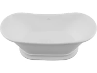 Ванна из искусственного камня Allen Brau Krion Classic 170x75 см, отдельностоящая, матовая белая, овальная, со сливом-переливом, фурнитура белая