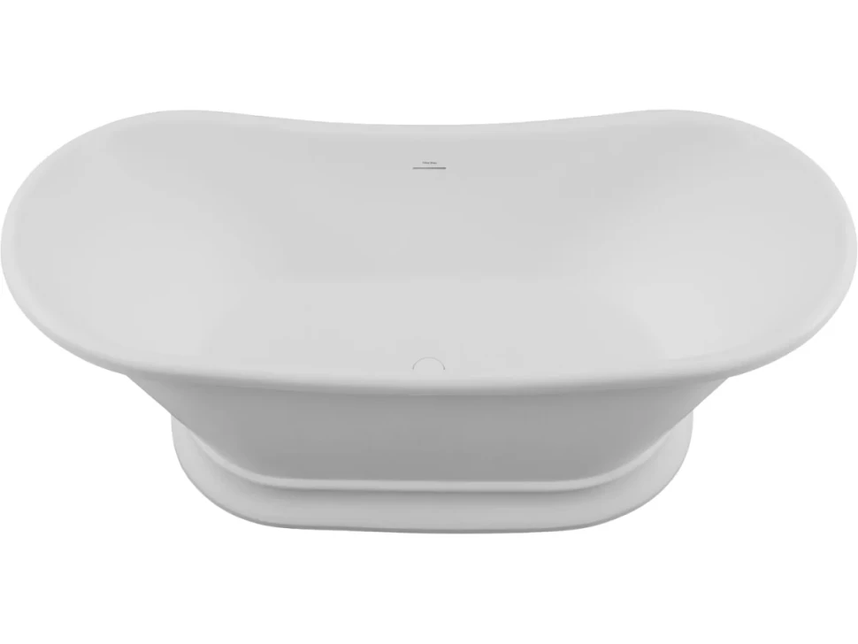 Ванна из искусственного камня Allen Brau Krion Classic 170x75 см, отдельностоящая, матовая белая, овальная, со сливом-переливом, фурнитура белая