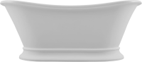 Ванна из искусственного камня Allen Brau Krion Classic 170x75 см, отдельностоящая, матовая белая, овальная, со сливом-переливом, фурнитура белая