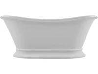 Ванна из искусственного камня Allen Brau Krion Classic 170x75 см, отдельностоящая, матовая белая, овальная, со сливом-переливом, фурнитура белая