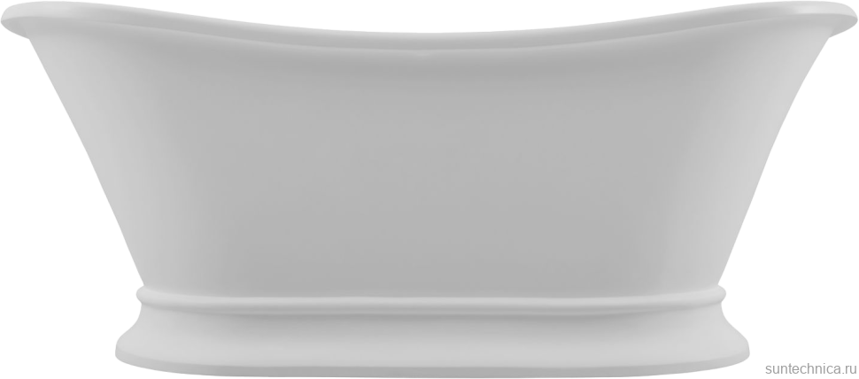 Ванна из искусственного камня Allen Brau Krion Classic 170x75 см, отдельностоящая, матовая белая, овальная, со сливом-переливом, фурнитура белая