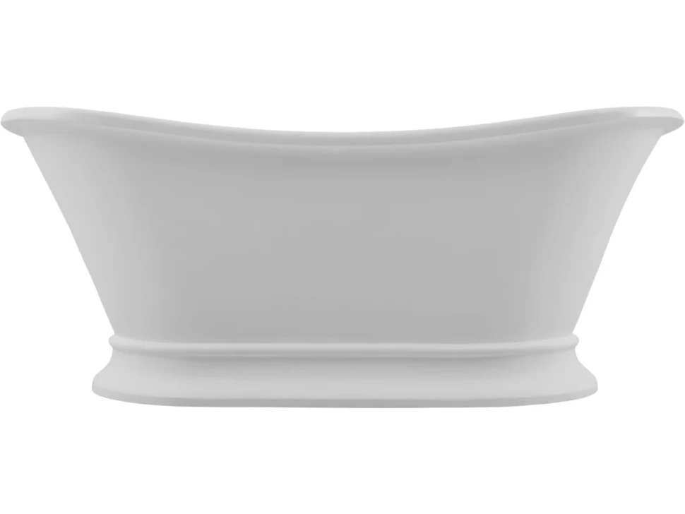 Ванна из искусственного камня Allen Brau Krion Classic 170x75 см, отдельностоящая, матовая белая, овальная, со сливом-переливом, фурнитура белая