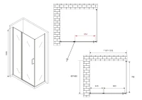 Душевой уголок Abber Sonnenstrand AG04120S-S85 85x120, профиль хром, стекло прозрачное