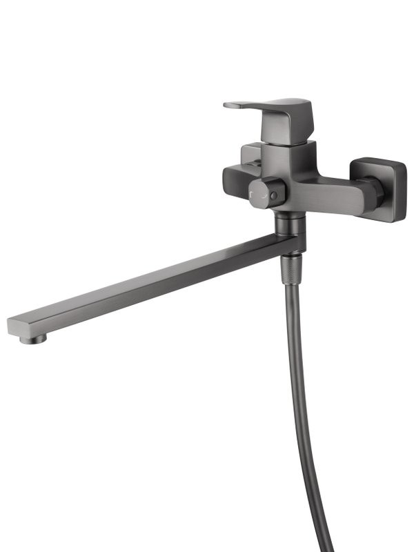 Смеситель с длинным изливом для ванны Wonzon & Woghand Flex WW-639906-BGM темный графит