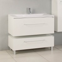 Тумба с раковиной AQUATON Мадрид 100 белая с ящиком