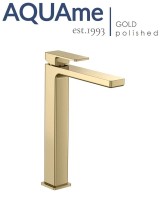 Смеситель для раковины AQUAme Savona 250 полированное золото AQM6814GG Смеситель для раковины AQUAme Savona 250 полированное золото AQM6814GG