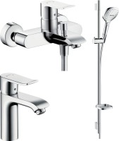 Комплект для ванной Hansgrohe Metris 31080000 + Metris 31480000 + душевой гарнитур Raindance Select E 120 26621400