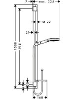 Комплект для ванной Hansgrohe Metris 31080000 + Metris 31480000 + душевой гарнитур Raindance Select E 120 26621400
